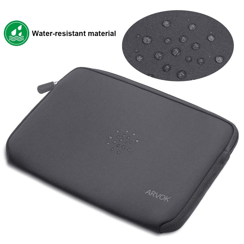 أرفوك حافظة كمبيوتر محمول Arvok 13 13.3 14 بوصة لجهاز MacBook Pro 14 2021/مقاومة للماء للكمبيوتر الدفتري Chromebook وجيب كمبيوتر وحقيبة حمل وغطاء جلدي لـ HP/Dell/Lenovo/Asus/Acer رمادي - Image 5